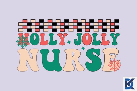 Holly Jolly Nurse SVG, Retro Christmas